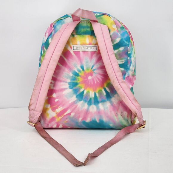 Stoney Clover Lane Tie Dye Nylon Backpack Pink Blue Yellow Pineapple Cloud Patch - Picture 5 of 16